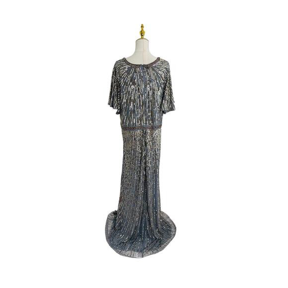 MAC DUGGAL 5538 Embellished V Neck Butterfly Sleeve Column Gown Size 20 $598 - Picture 10 of 13